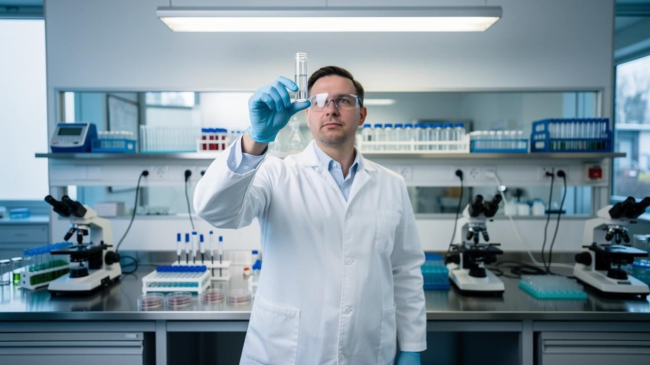 Diepblauw beeld dat staat voor gecontroleerde productiestandaarden